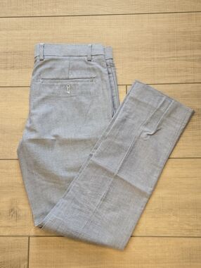 Topman Light Gray Slim Fit Linen Style Dress Pants